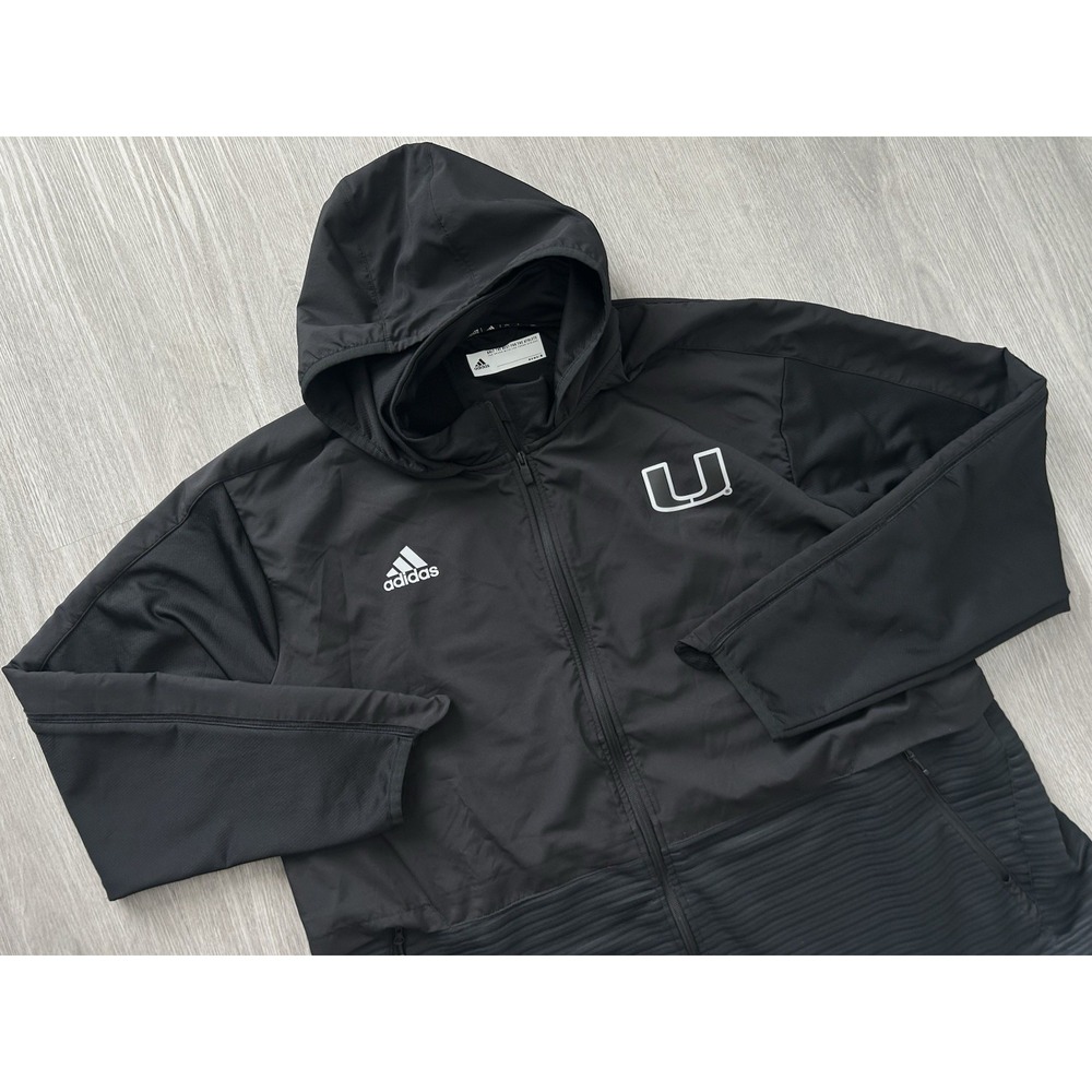 University Of Miami Hurricanes Adidas Cold Ready Team Issued Jacket Mens 2XLT UM